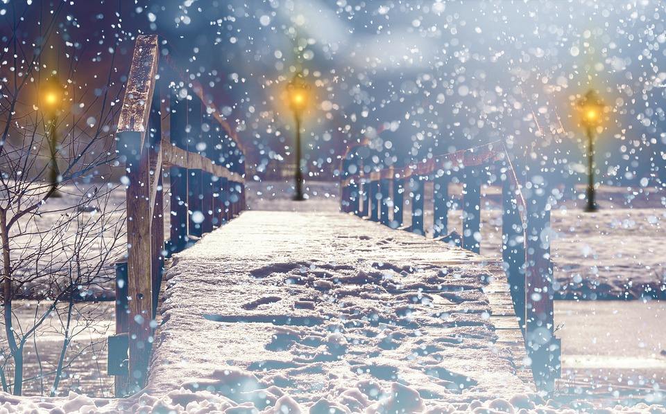 冬日雪花飘舞，温情与欢笑交织